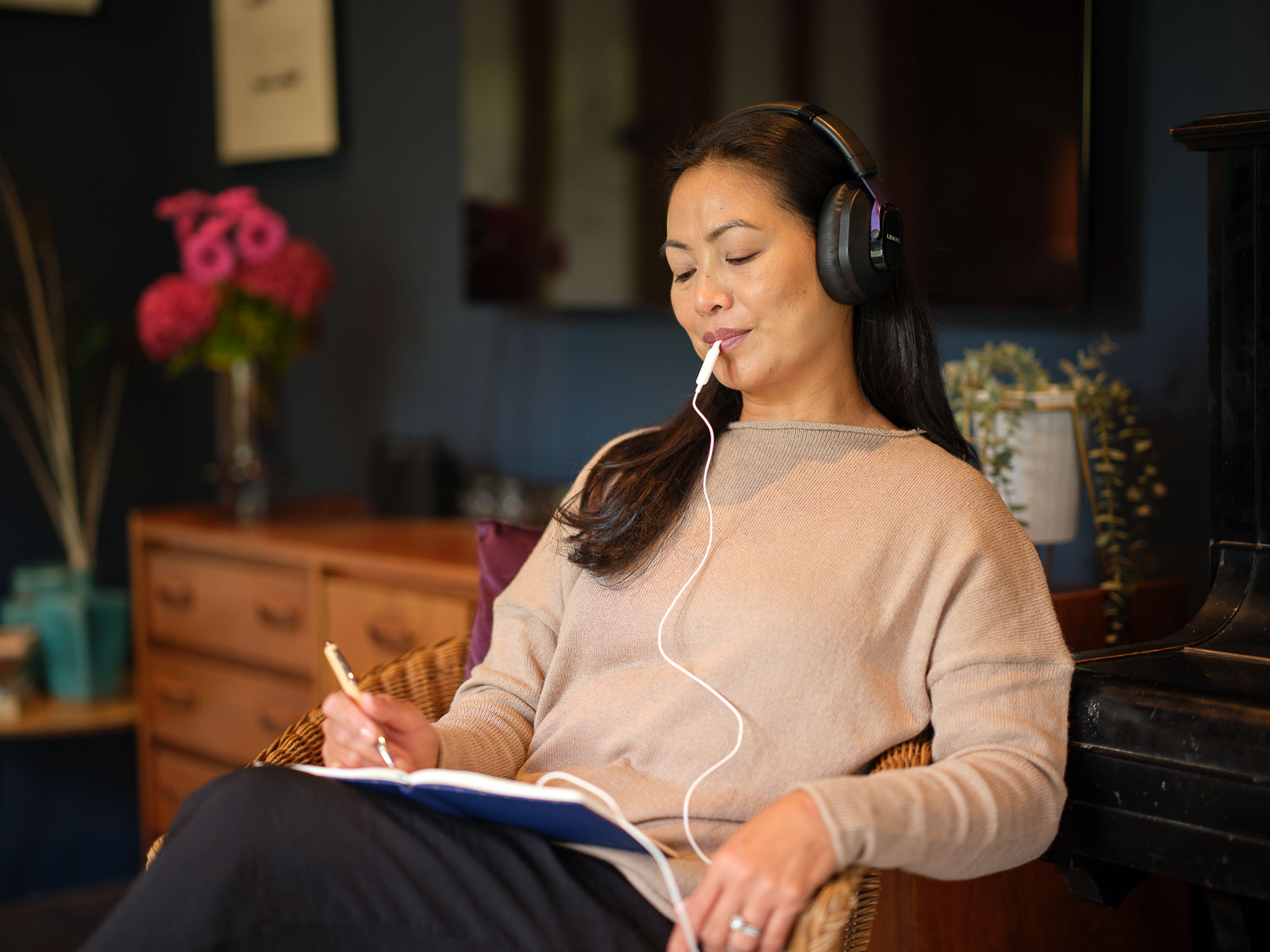 Women using the Lenire Tinnitus Treatment Device
