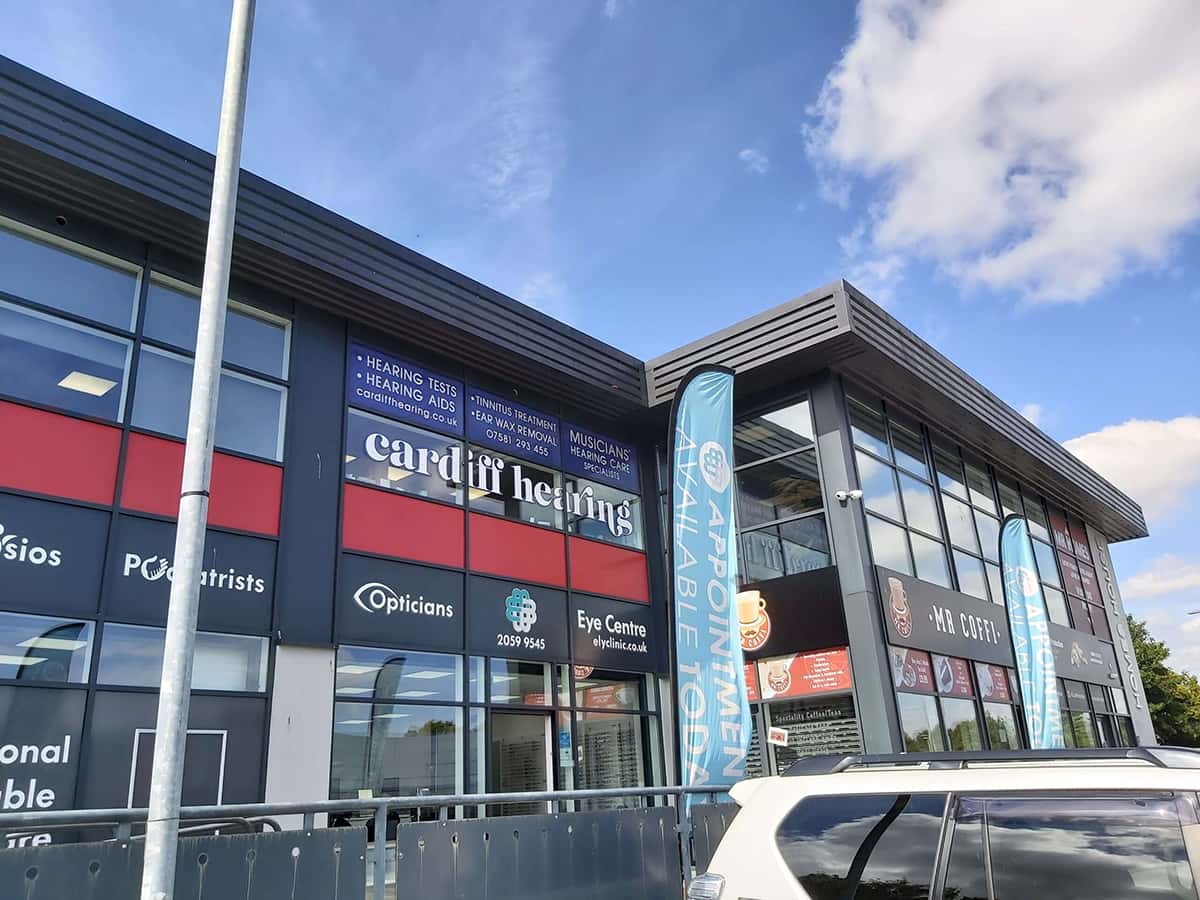 Exterior of Cardiff Hearing's clinic in central Cardiff
